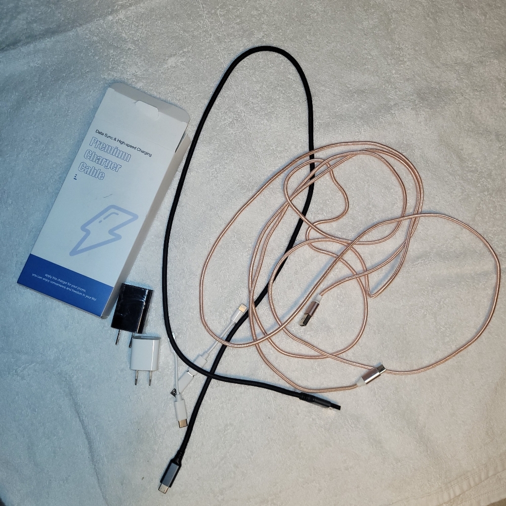 5 Chargers and 4 Adapter Dongle usb-c android/new to old apple